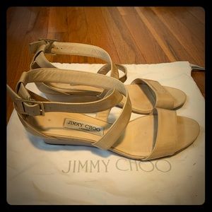Jimmy Choo Beige Wedge Sandal